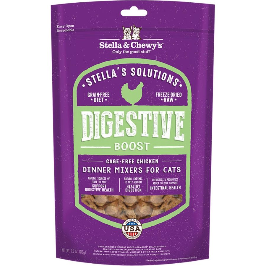 STELLA &amp; CHEWY'S CAT SOLUTIONS DIGESTIVE BOOST FREEZE-DRIED CHICKEN 7.5OZ