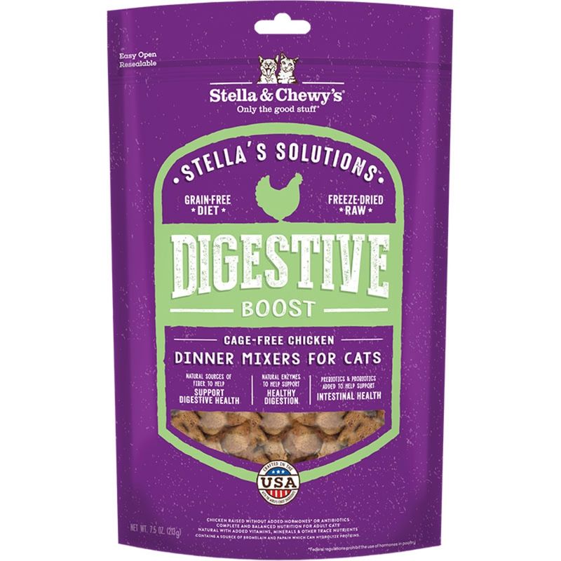 STELLA &amp; CHEWY'S CAT SOLUTIONS DIGESTIVE BOOST FREEZE-DRIED CHICKEN 7.5OZ