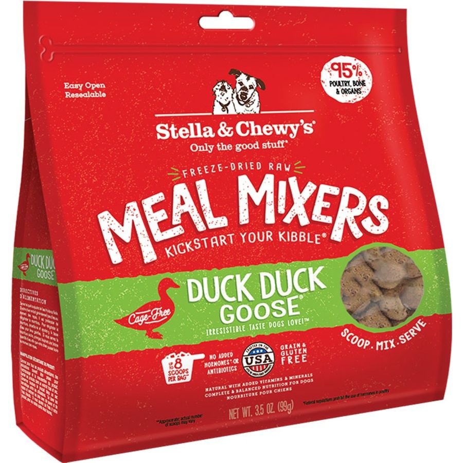 STELLA &amp; CHEWY'S DOG FREEZE-DRIED MIXER DUCK GOOSE 3.5OZ