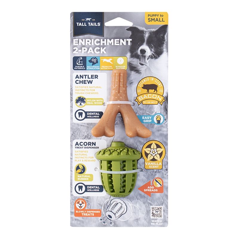 TALL TAILS DOG ENRICHMENT ANTLER &amp; ACORN 12 INCHES