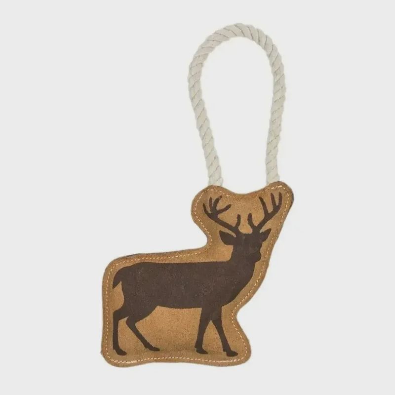 TERRITORY DOG NATURAL LEATHER TUG DEER 8 INCH