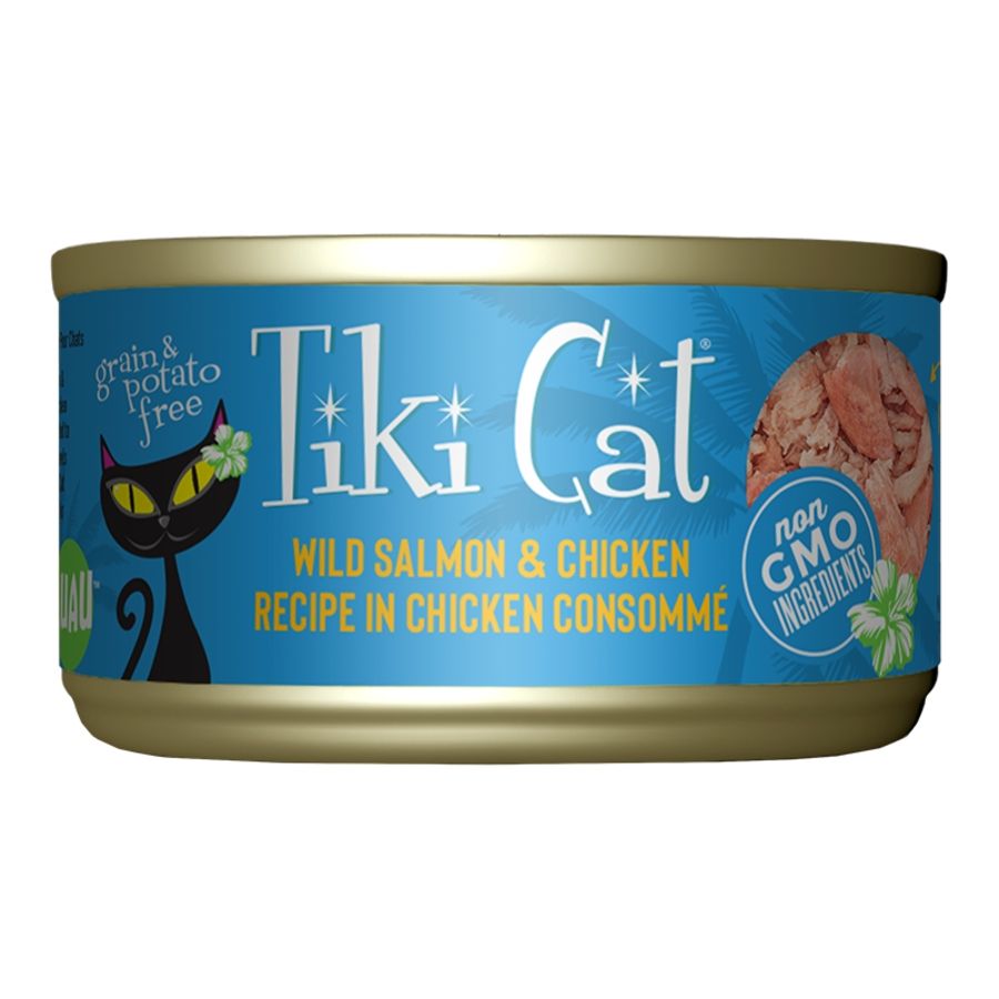 TIKI PETS Cat Luau Wild Salmon &amp; Chicken 2.8oz