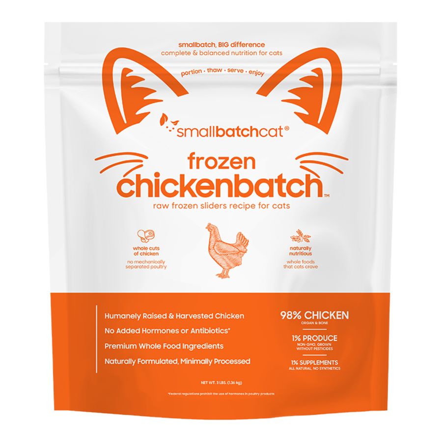 SMALL BATCH Cat Frozen Chicken Sliders, Size: 3 lb