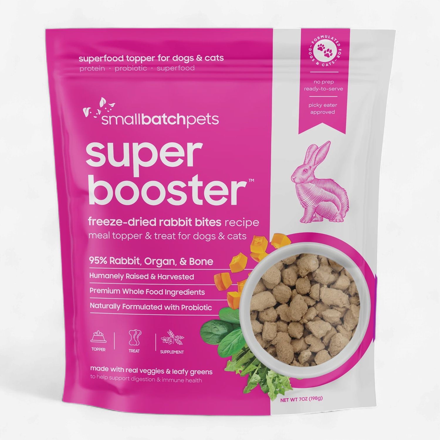 SMALL BATCH DOG &amp; CAT Freeze-Dried SUPER BOOSTER RABBIT 7OZ