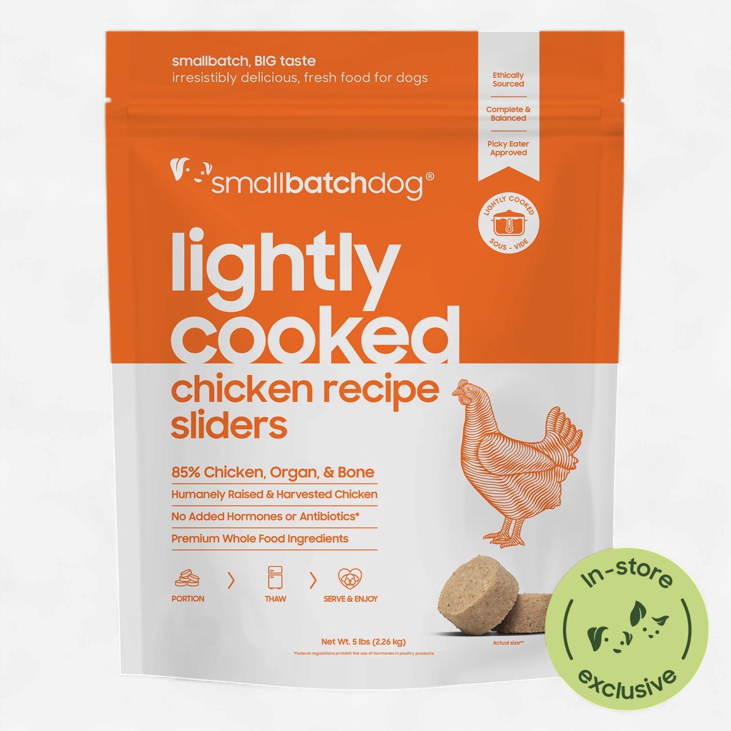 SMALL BATCH DOG FROZEN LIGHTLY COOKED CHICKEN 5LBS