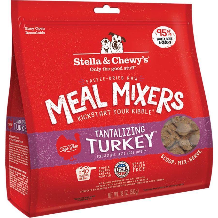 STELLA &amp; CHEWY'S Dog Freeze-dried Turkey Mixers, Size: 18 oz