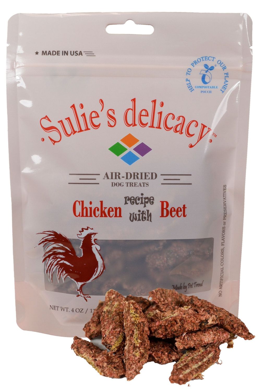 SULIE'S DELICACY DOG CHICKEN WITH BEETS TREAT 4OZ