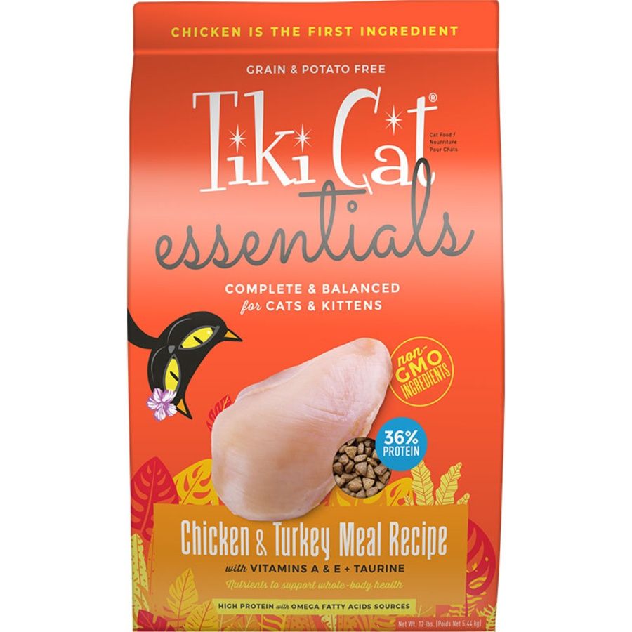 TIKI PETS CAT BORN CARNIVORE INDOOR HEALTH GRAIN FREE CHICKEN &amp; TURKEY MEAL 12LBS