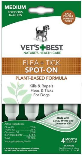 Vet's Best Flea &amp; Tick Drops Medium 4 ct