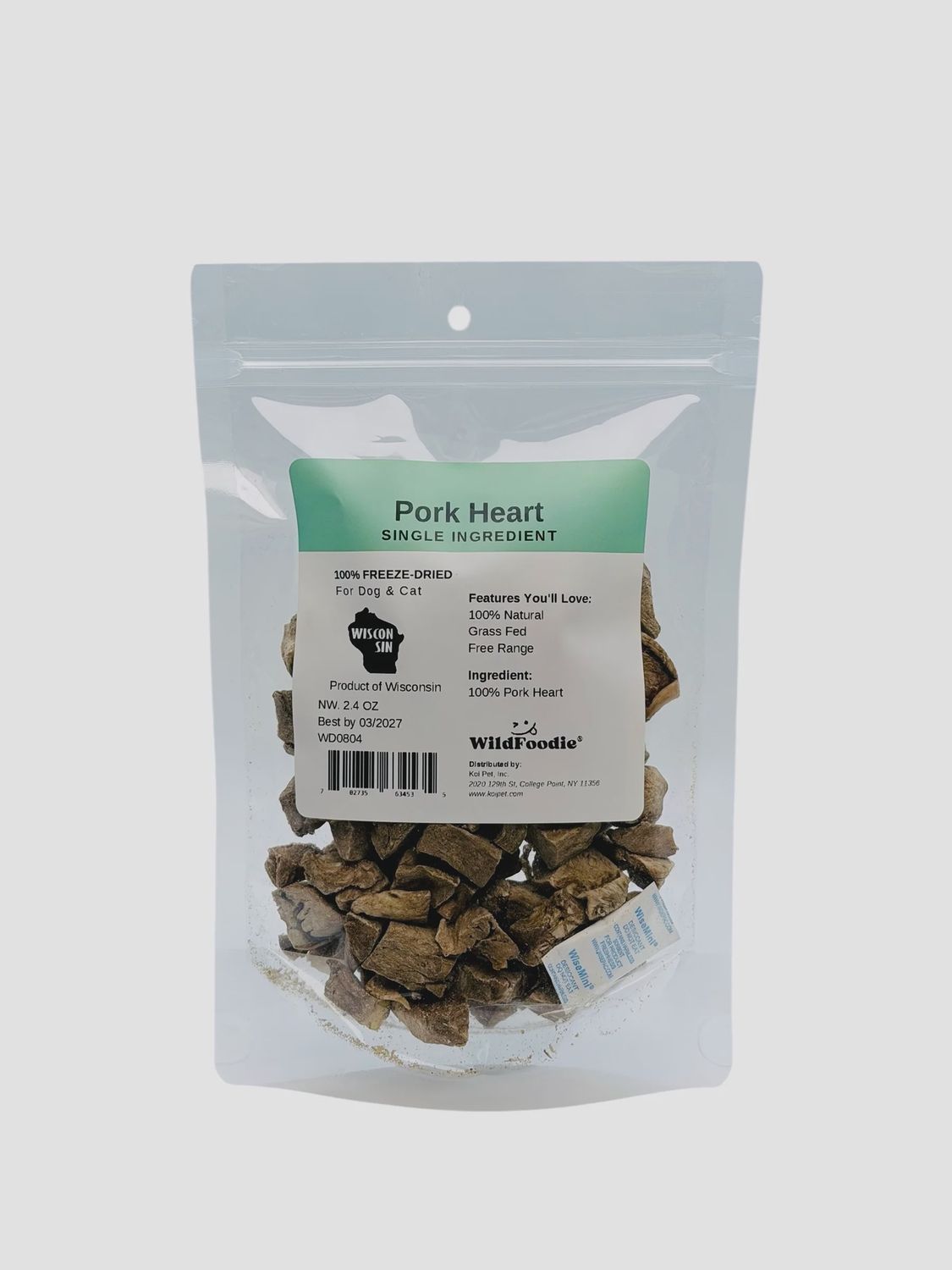 WILDFOODIE 2.4oz Freeze-Dried Pork Heart