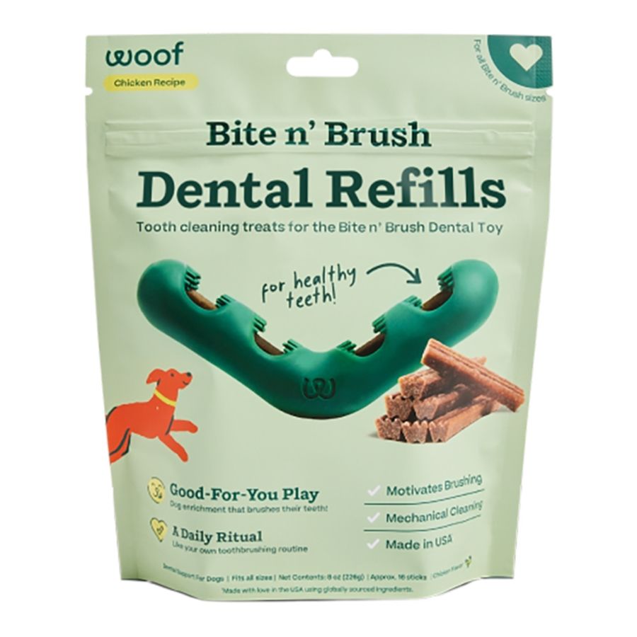 WOOF Dog Bite N' Brush Refills Chicken