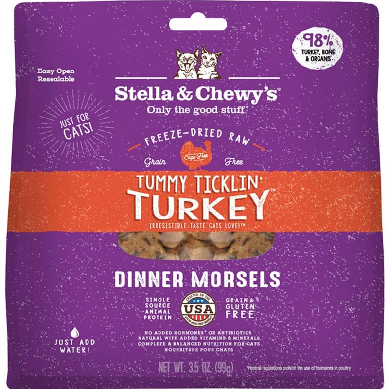 STELLA &amp; CHEWY'S CAT FREEZE-DRIED TUMMY TICKLIN' TURKEY DINNER 18OZ