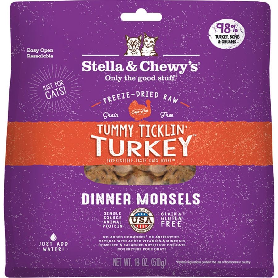 STELLA &amp; CHEWY'S Cat Freeze-dried Turkey Dinner, Size: 18 oz