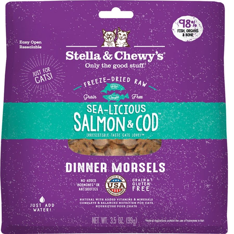 STELLA &amp; CHEWY'S Cat Freeze-dried Sea-licious Salmon &amp; Cod Dinner 3.5oz