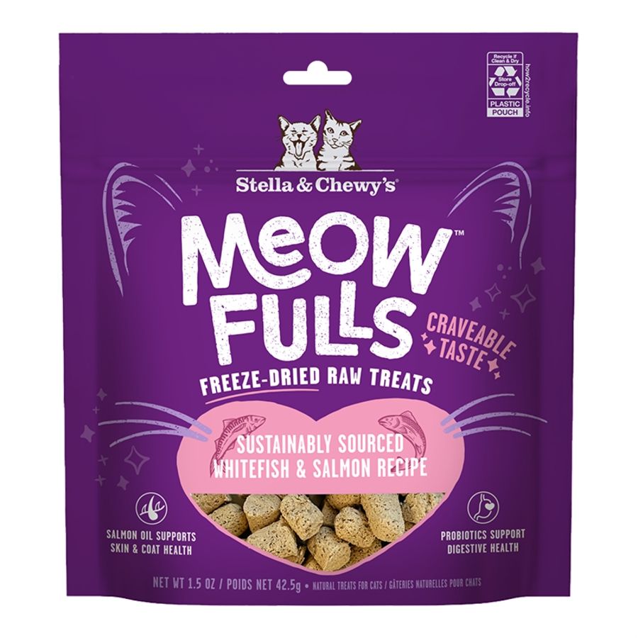 STELLA &amp; CHEWY'S CAT MEOWFULLS Freeze-Dried TREAT WHITEFISH &amp; SALMON 1.5OZ