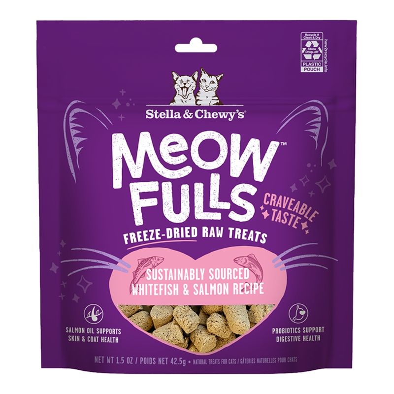 STELLA &amp; CHEWY'S CAT MEOWFULLS Freeze-Dried TREAT WHITEFISH &amp; SALMON 1.5OZ