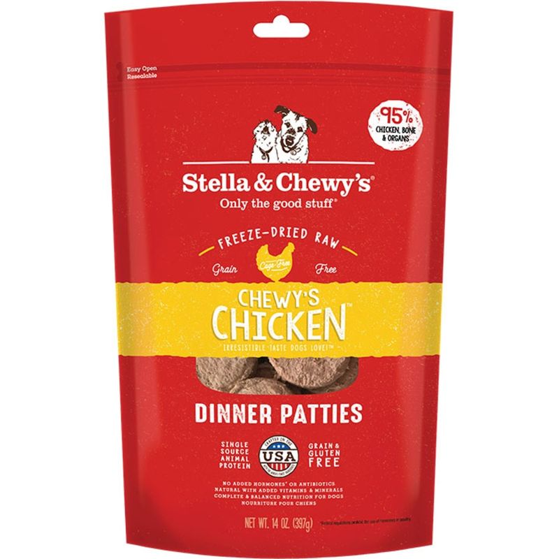 STELLA &amp; CHEWY'S DOG FREEZE-DRIED CHICKEN DINNER PATTIES 14OZ