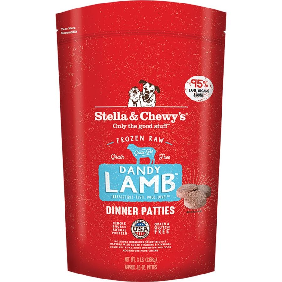 STELLA &amp; CHEWY'S Dog Frozen Dinner Patties Lamb, Size: 3 lb