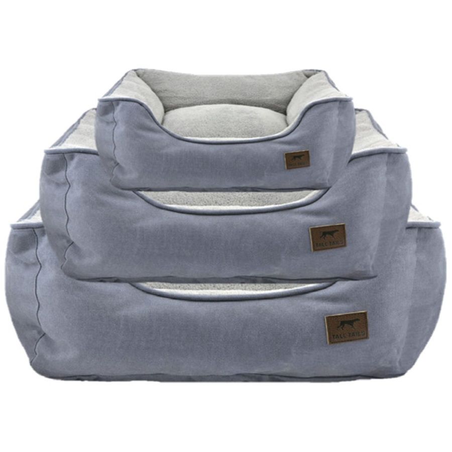 TALL TAILS DOG BOLSTER BED CHARCOAL MEDIUM 21X24X9"