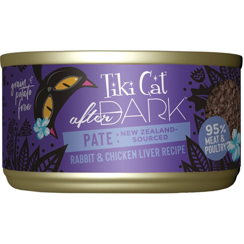 TIKI PETS Cat After Dark Pate Rabbit &amp; Chicken Liver 3oz