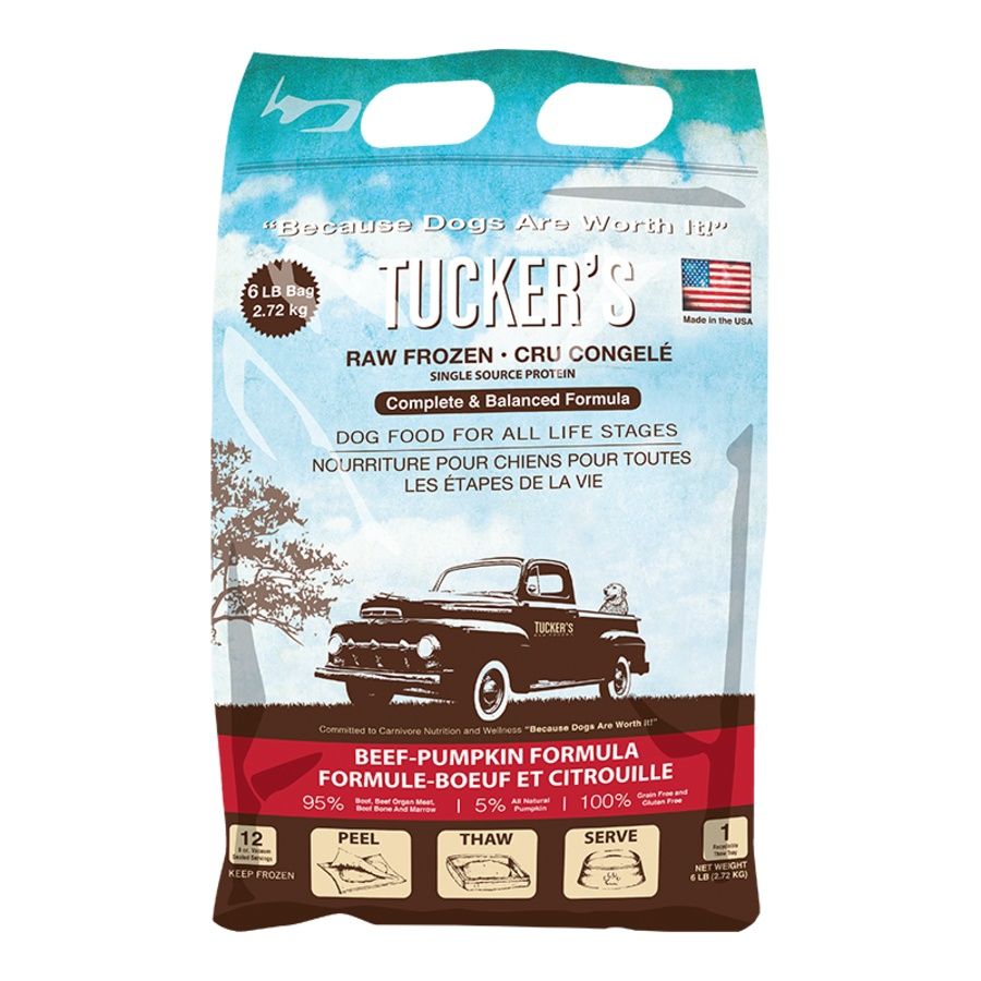 TUCKER'S DOG FROZEN COMPLETE BALANCED BEEF &amp; PUMPKIN 6LBS