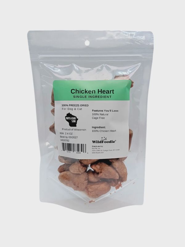 WILDFOODIE 2.4oz Freeze-Dried Chicken Heart