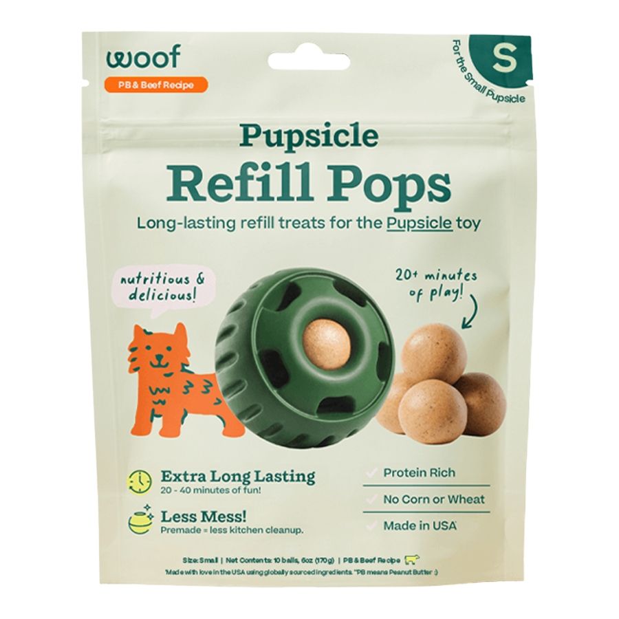 WOOF Dog Beef Peanut Butter Pops Small 6oz, Size: 6 oz