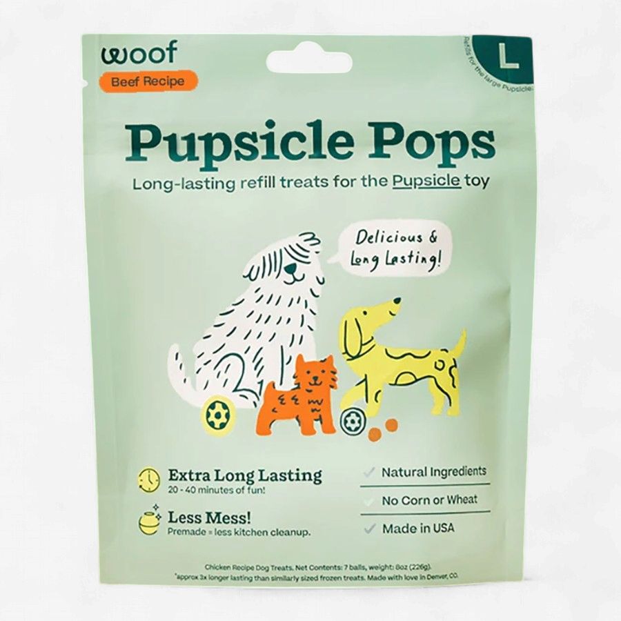 WOOF DOG BEEF PEANUT BUTTER POPS LARGE 8OZ
