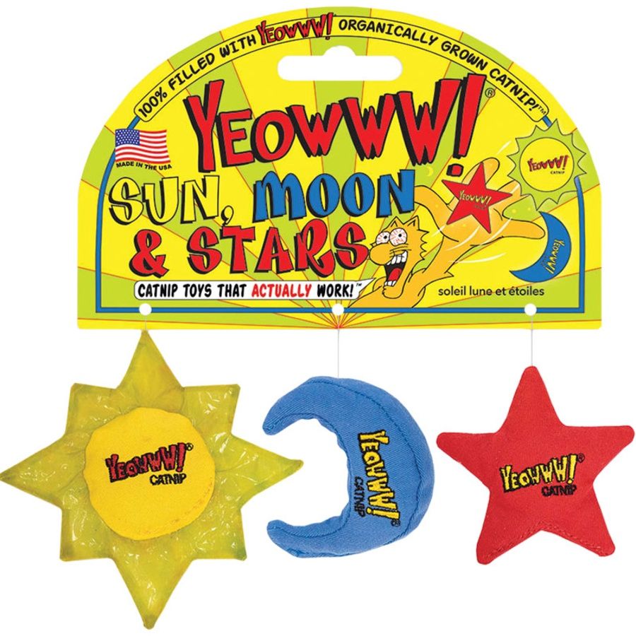 YEOWWW CAT CATNIP SUN MOON STAR 3PK
