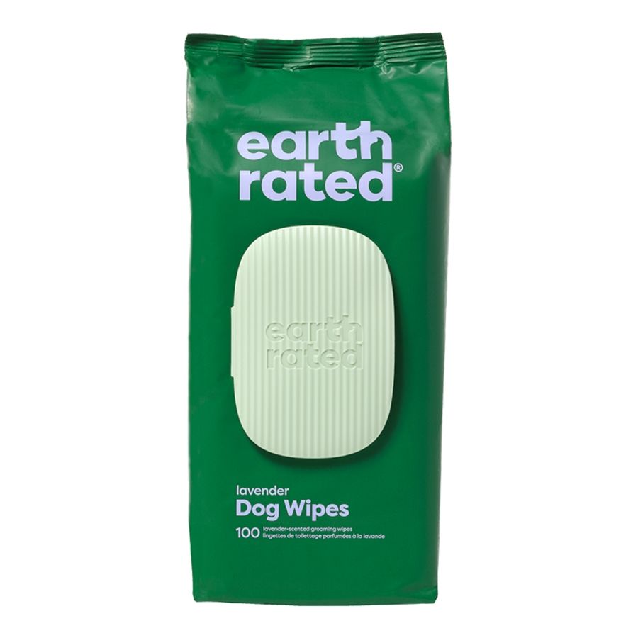 EARTH RATED Dog Grooming Wipes Lavender 100 Count, Size: Lavender