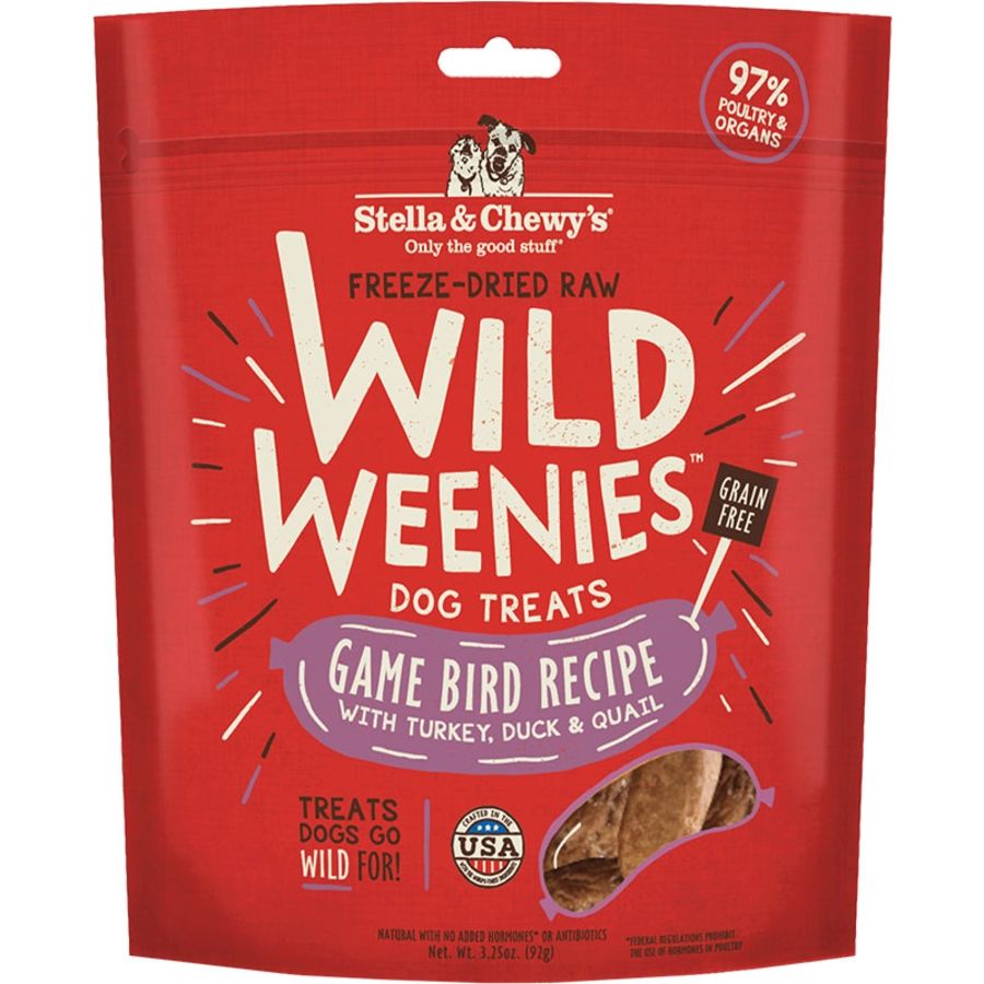 STELLA &amp; CHEWY'S Dog Freeze-dried Weenie Game Bird 3.25oz