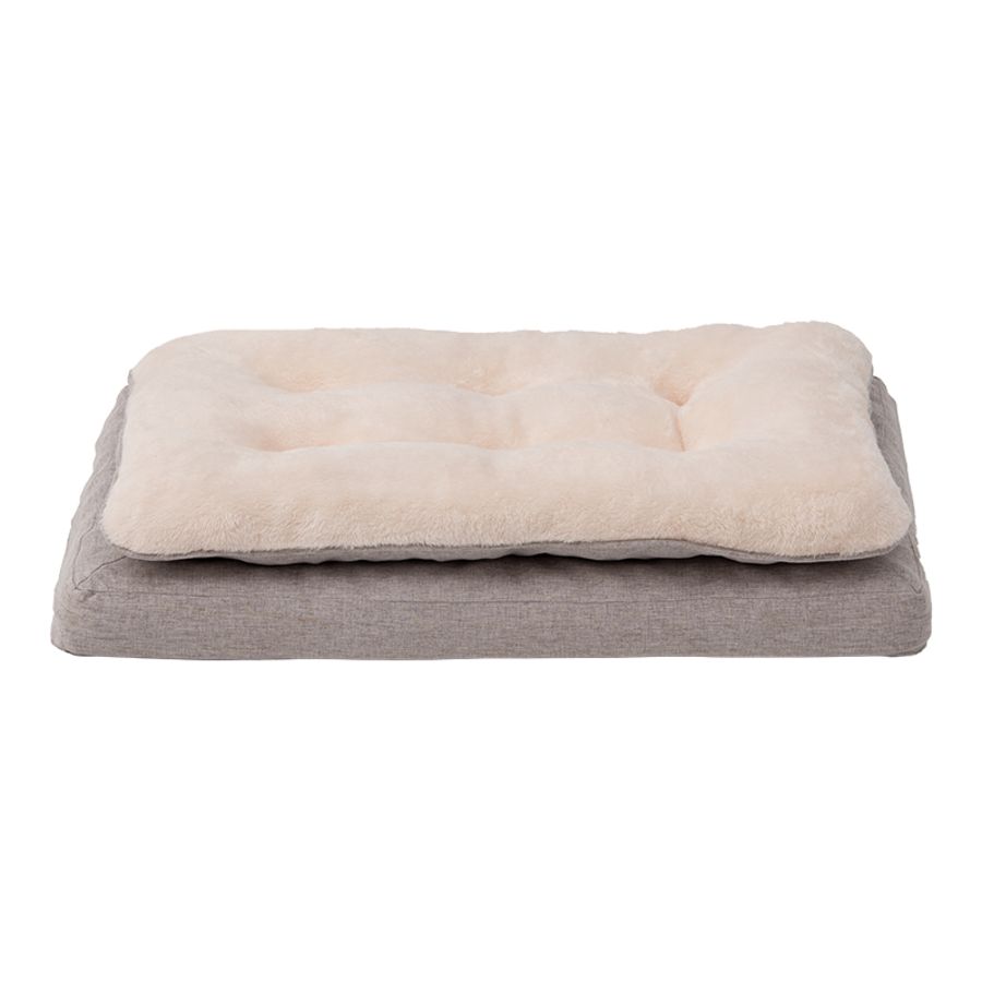TERRITORY DOG &amp; CAT KHAKI PILLOW TOP BED, 36" X 23"
