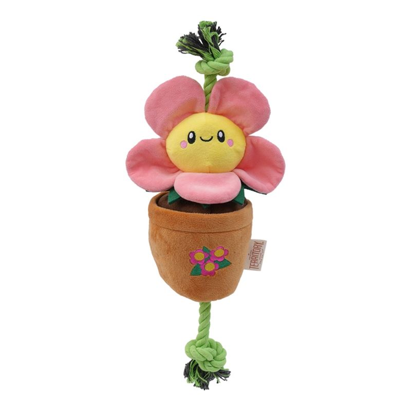TERRITORY DOG TREAT TUG FLOWER PINK 16 INCH