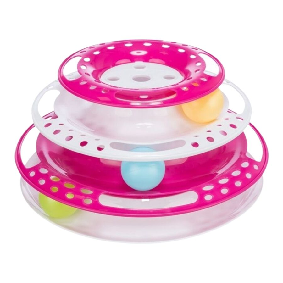 TRIXIE CAT CATCH THE BALLS CIRCLE TRACK PINK