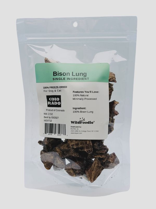 WILDFOODIE 2oz Freeze-Dried Bison Lung Bits