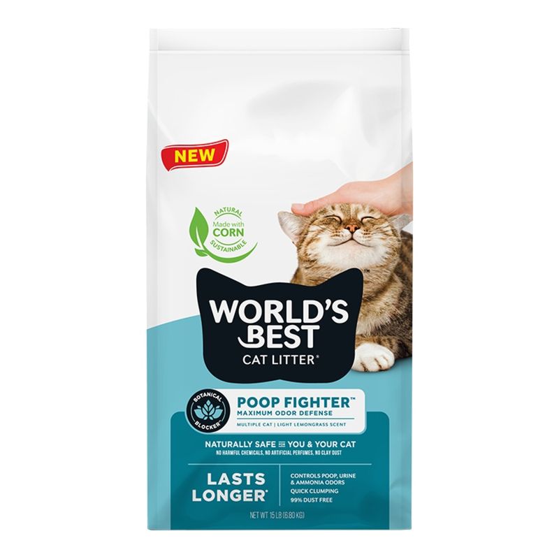 WORLD'S BEST Poop Fighter Max Odor Defense Clumping Scented Cat Litter