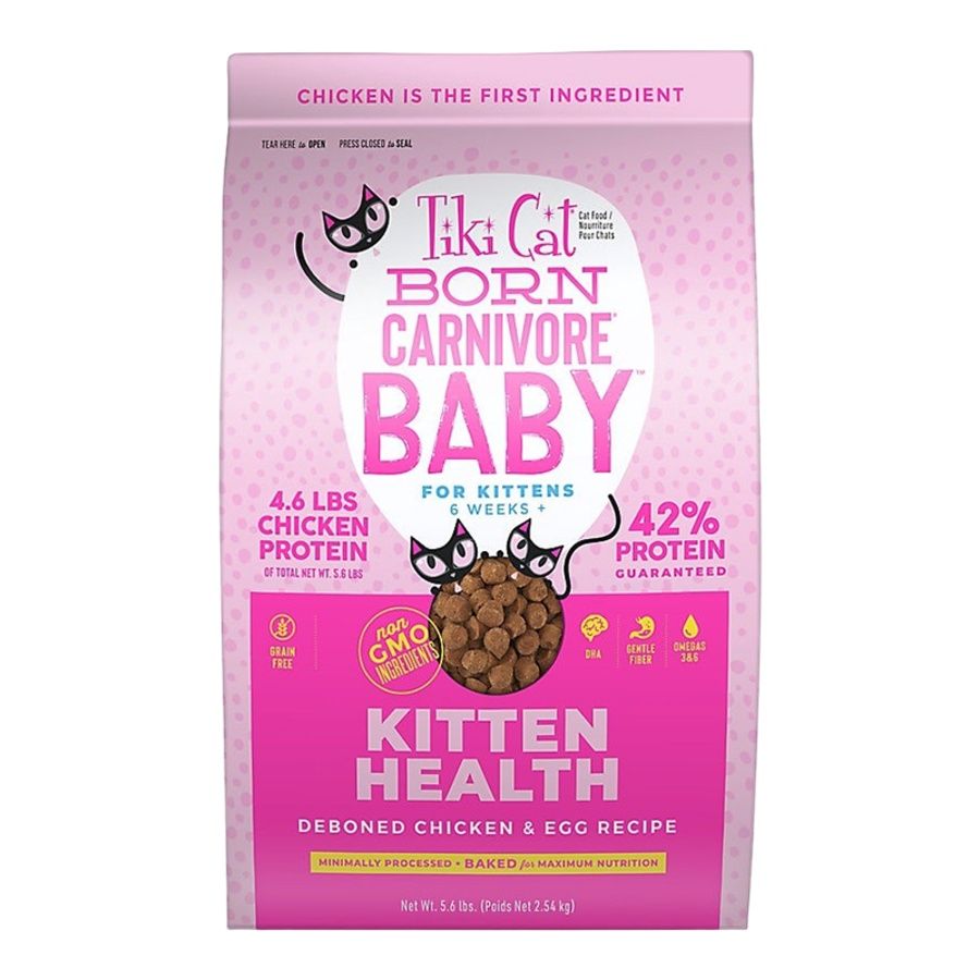 TIKI PETS CAT BORN CARNIVORE KITTEN NON -GMO CHICKEN &amp; EGG 5.6LBS
