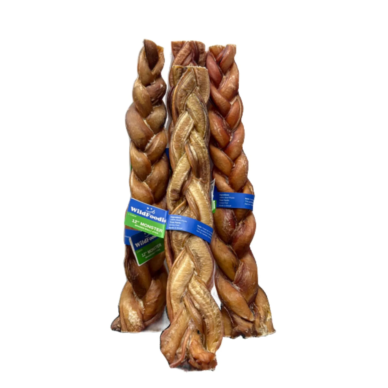 WILDFOODIE 12" Braided Bully Stick, Size: 12 inch Monster Braided