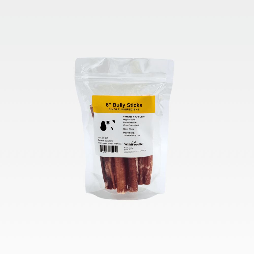 WILDFOODIE 10oz 6'' Bully Stick, Thick