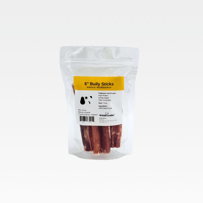 WILDFOODIE 10oz 6'' Bully Stick, Thick
