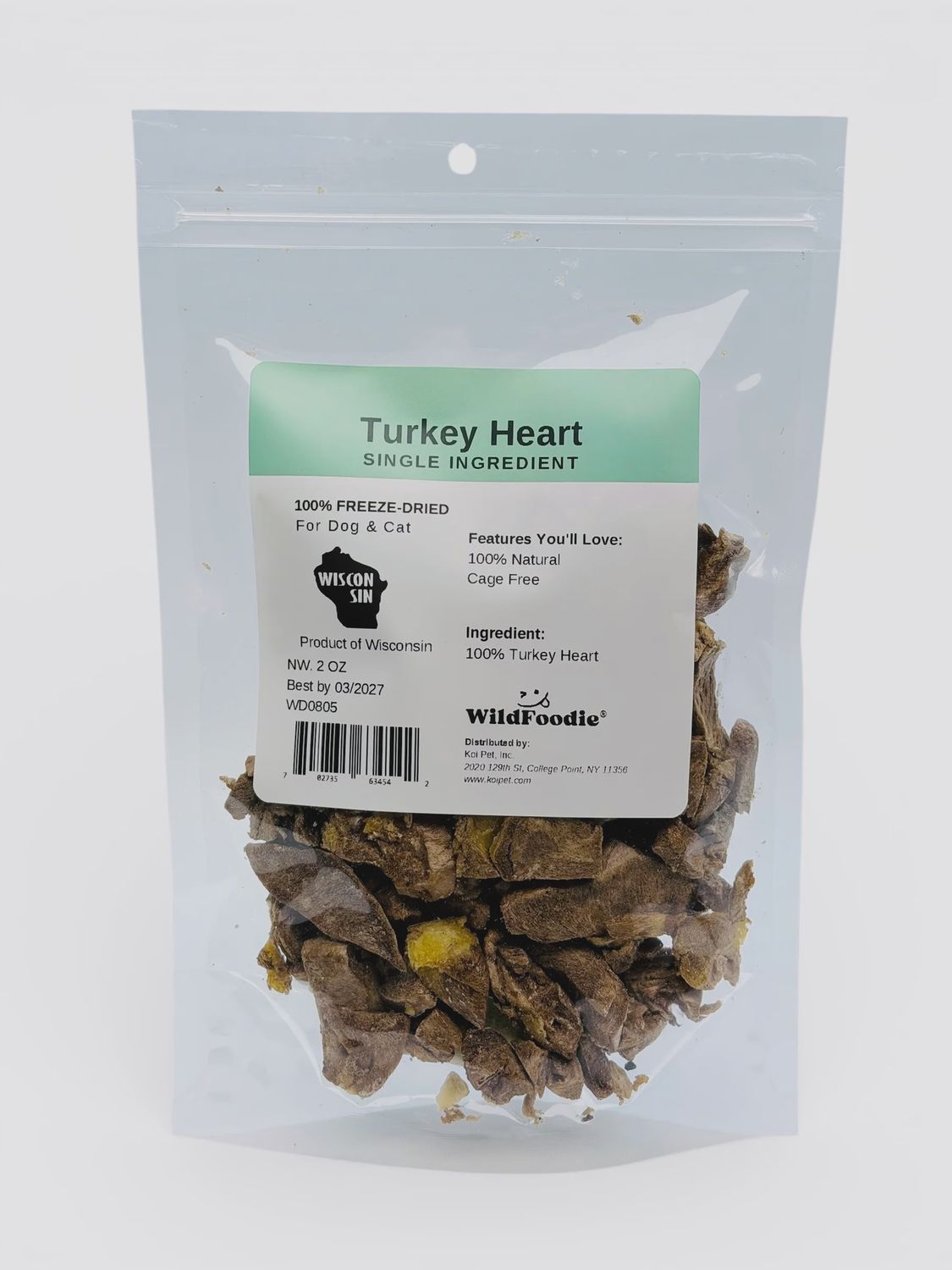 WILDFOODIE 2oz Freeze-Dried Turkey Heart