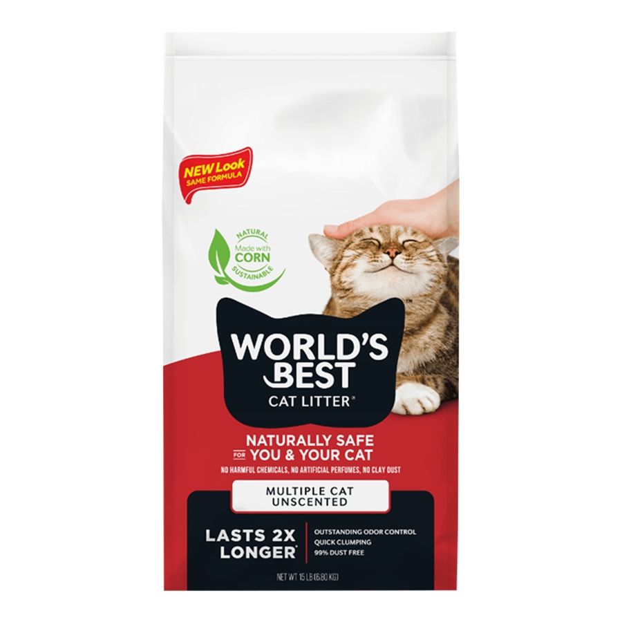 WORLD'S BEST Cat Litter Multi Unscented, Size: 15 lb