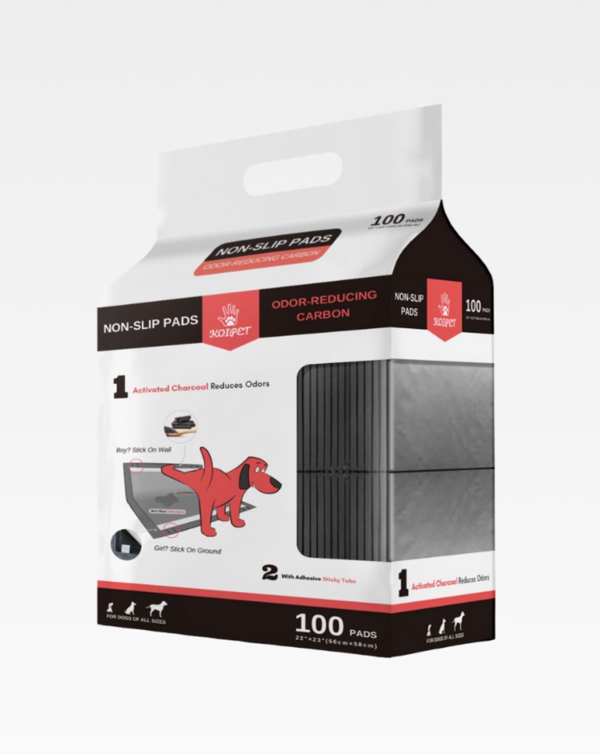 KOIPET Odor Reducing Pads, 100ct, Color: Black