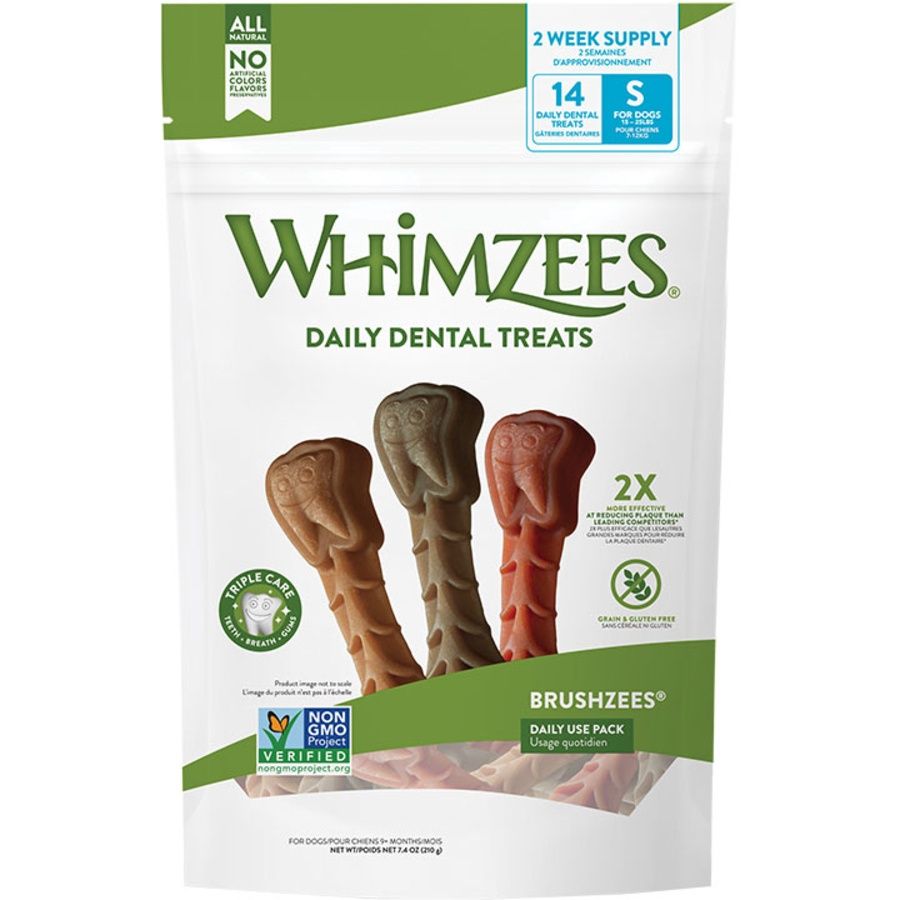 WHIMZEES DOG BRUSHZEES DAILY PACK SMALL - 14 COUNT