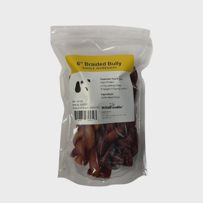 WILDFOODIE 10oz 6" Braided Bully Stick