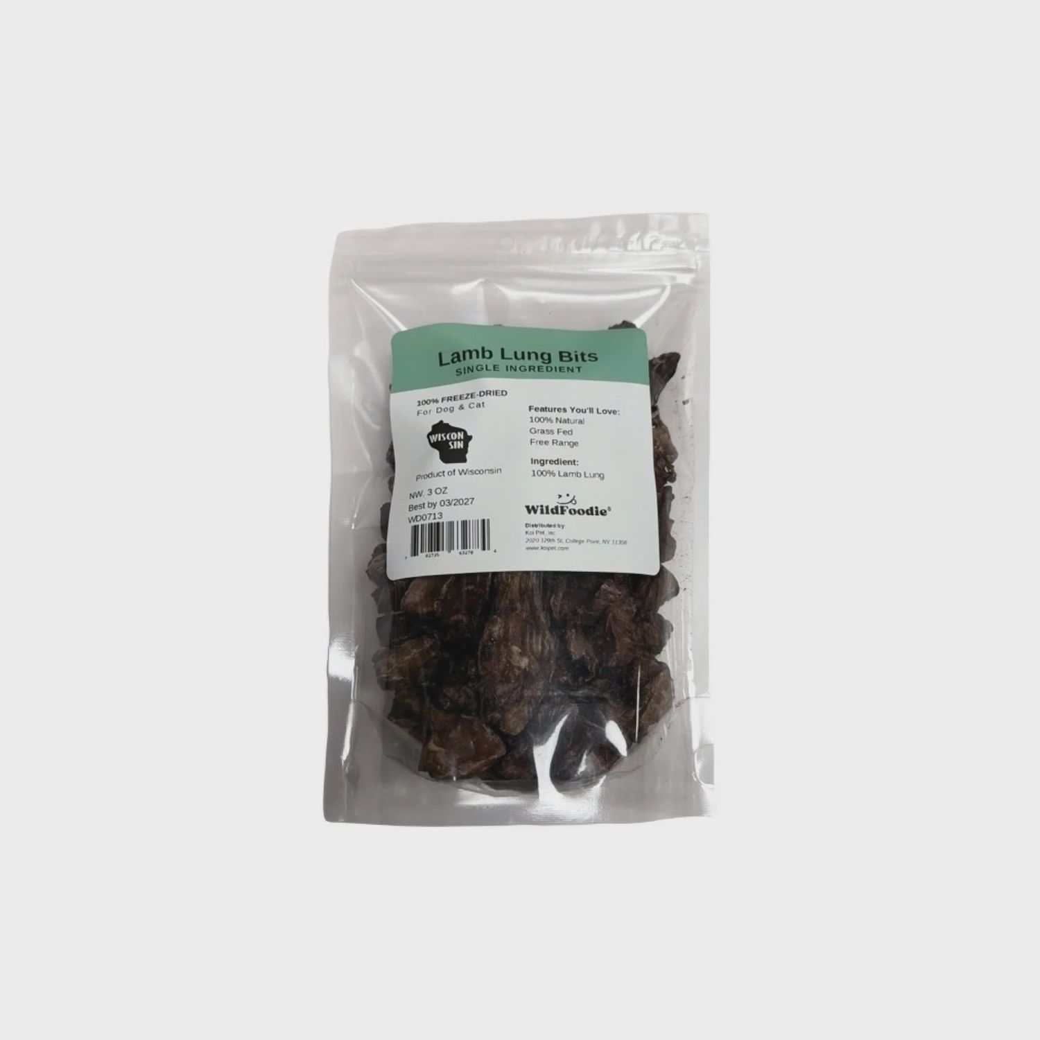 WILDFOODIE 2oz Freeze-Dried Beef Lung