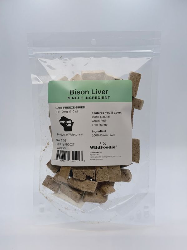 WILDFOODIE 3oz Freeze-Dried Bison Liver