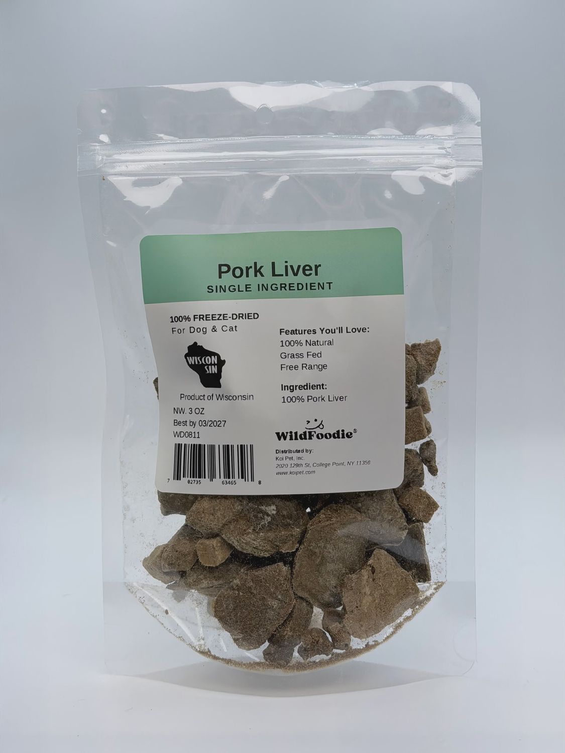 WILDFOODIE 3oz Freeze-Dried Pork Liver