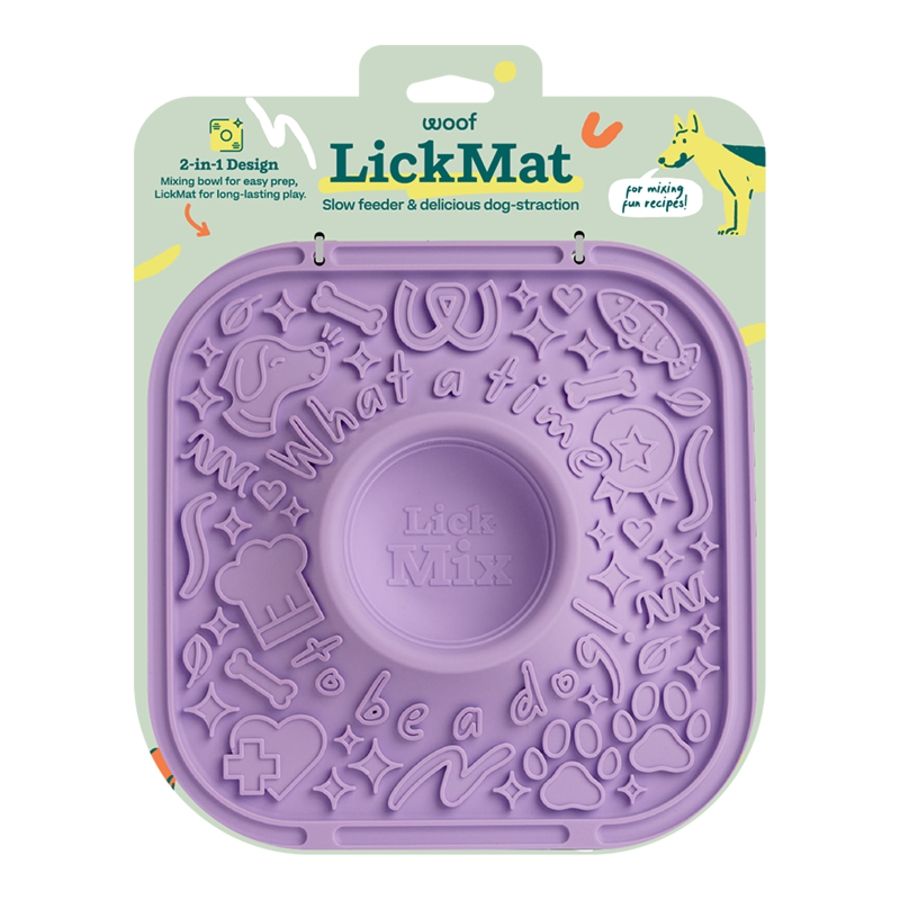WOOF Dog Lickmat Lavender, Size: 8.4 x 8.4 in