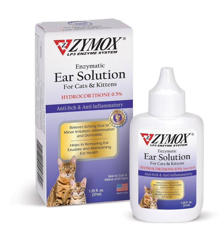 ZYMOX® Enzymatic Ear Solution with .5% Hydrocortisone for Cats &amp; Kittens
